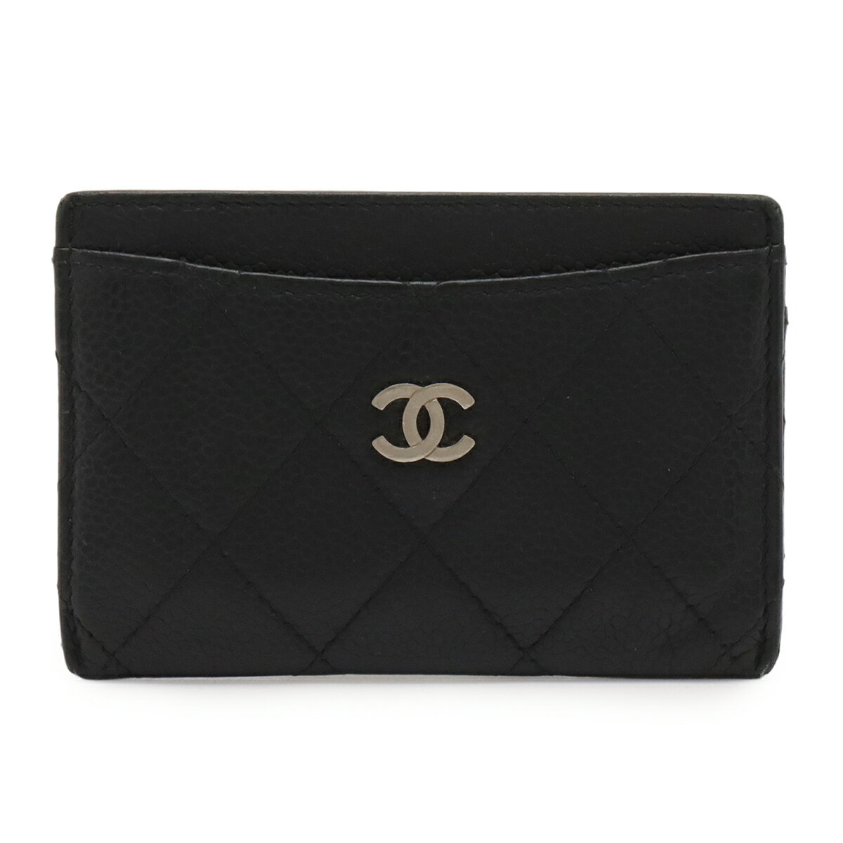 Rakuten - CHANEL シャネル マトラッセ クラシック カードケース ココマーク 名刺入れ パスケース キャビアスキン レザー ブラック 黒 シルバー金具 A31510 【中古】