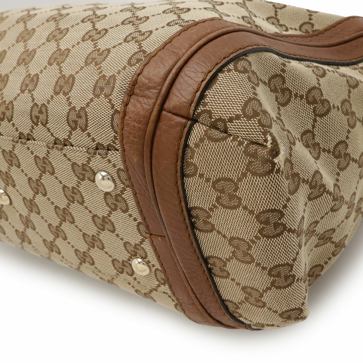 GUCCI グッチ ベラ GGキャンバス バンブー リボン ショルダーバッグ 編み込みショルダー ワンショルダー レザー カーキベージュ ブラウン 269949 【中古】