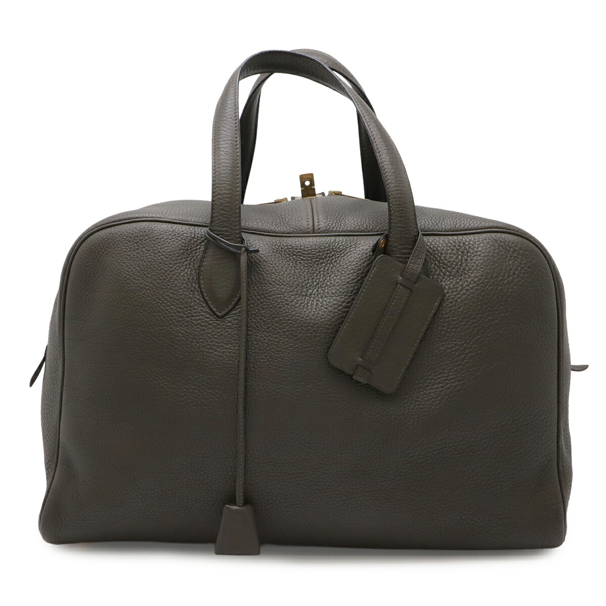 HERMES - HERMES エルメス ヴィクトリア43 ビクトリア ボストンバッグ 旅行カバン トラベルバッグ トリヨンクレマンス レザー ダークオリーブ系 □E刻印 【中古】