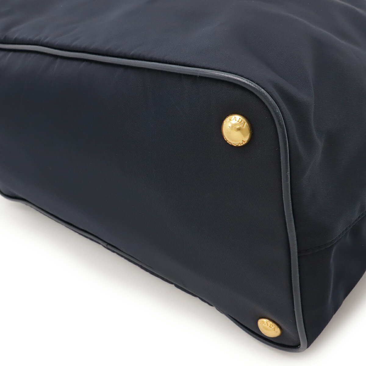 PRADA プラダ トートバッグ ショルダーバッグ ハンドバッグ 2WAY ショルダーバッグ ナイロン レザー ネイビー 紺 ゴールド金具 1BC060 【中古】