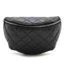 CHANEL シャネル マトラッセ ベルトバッグ ボディバッグ ウエストポーチ 非売品 スタッフ用 ラムスキン レザー ブラック 黒 シルバー金具 【中古】