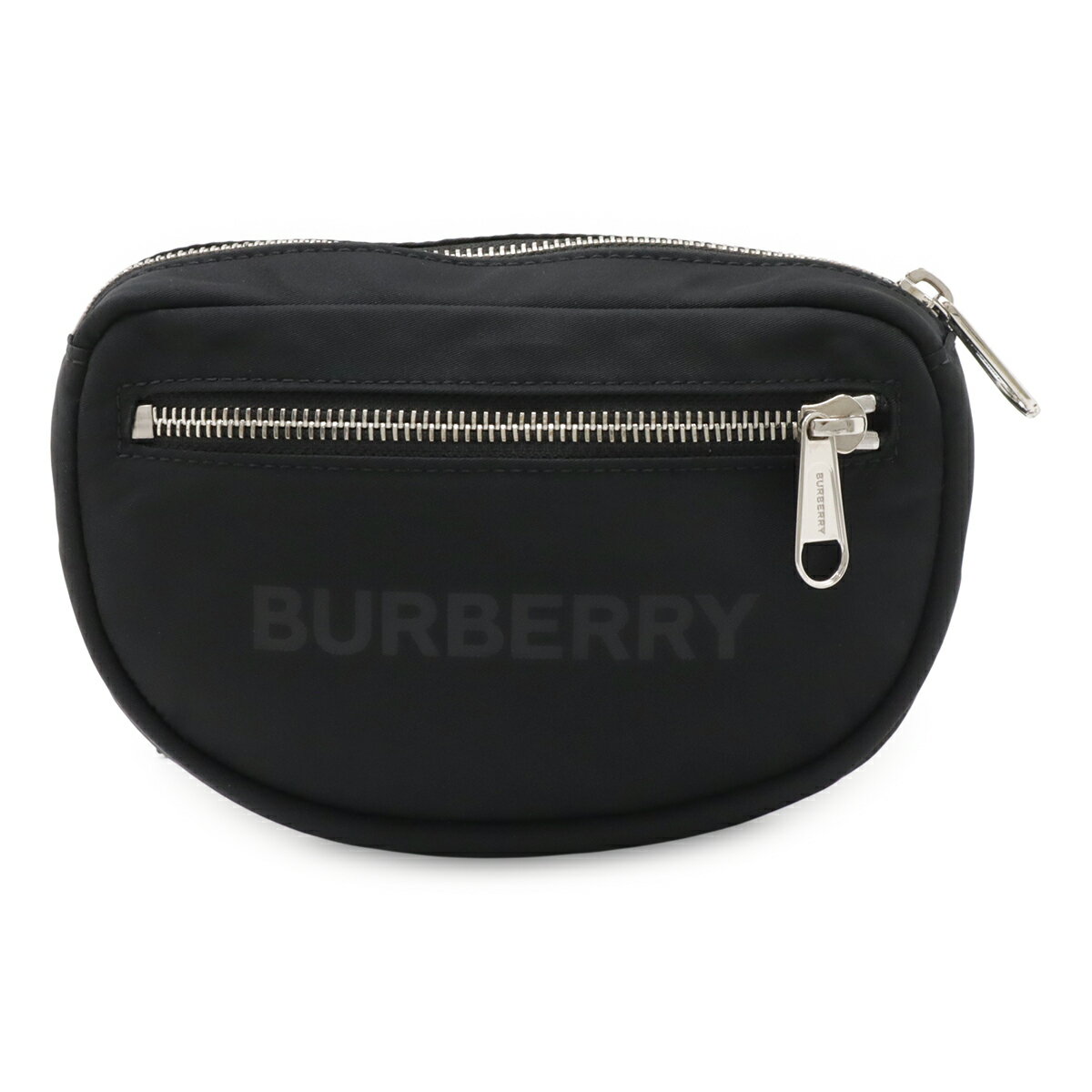 BURBERRY バーバリー ML CANNON キャノン ロゴプリント ボディバッグ バムバッグ ウエストポーチ ナイロン レザー ブラック 黒 シルバー金具 【中古】