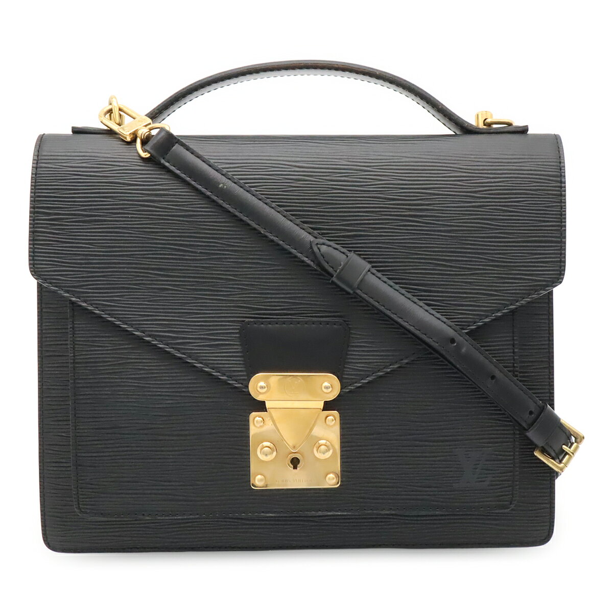 商品説明 程度 中古 ABランク サイズ W28cm H23cm D6cm ショルダーストラップ最長約123cm(7段階調節可、金具含む) 材質 エピレザー カラー ノワール 仕様 前面ポケット1、内側ファスナーポケット1 付属品 ショルダーストラップ 鍵2 重さ 約790g コンディション 外側 スレ、コバ僅かな毛羽立ち 内側 スレ、若干の芳香剤臭 ハンドル スレ、コバヒビ、僅かな歪み ショルダー クセ、シワ、スレ、剥げ 金具 キズ、くすみ、スレ 特記事項 製造番号 SR0034 コメント 使用感がございますが、ご使用に問題なくご愛用いただけます。上質なエピレザーにかっちりしたフォルムが高級感のあるヴィトン定番のセカンドバッグ、モンソー。使いやすい大きさとシックなブラックカラーがあわせるコーディネートを選ばず、ビジネスシーンでも活躍するアイテムでございます。