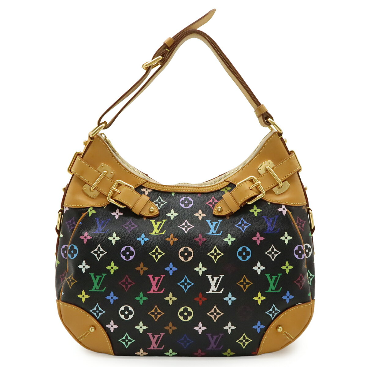 乐天商城 - LOUIS VUITTON ルイ ヴィトン モノグラムマルチカラー グレタ ショルダーバッグ セミショルダー ワンショルダー ノワール ブラック 黒 M40196 【中古】