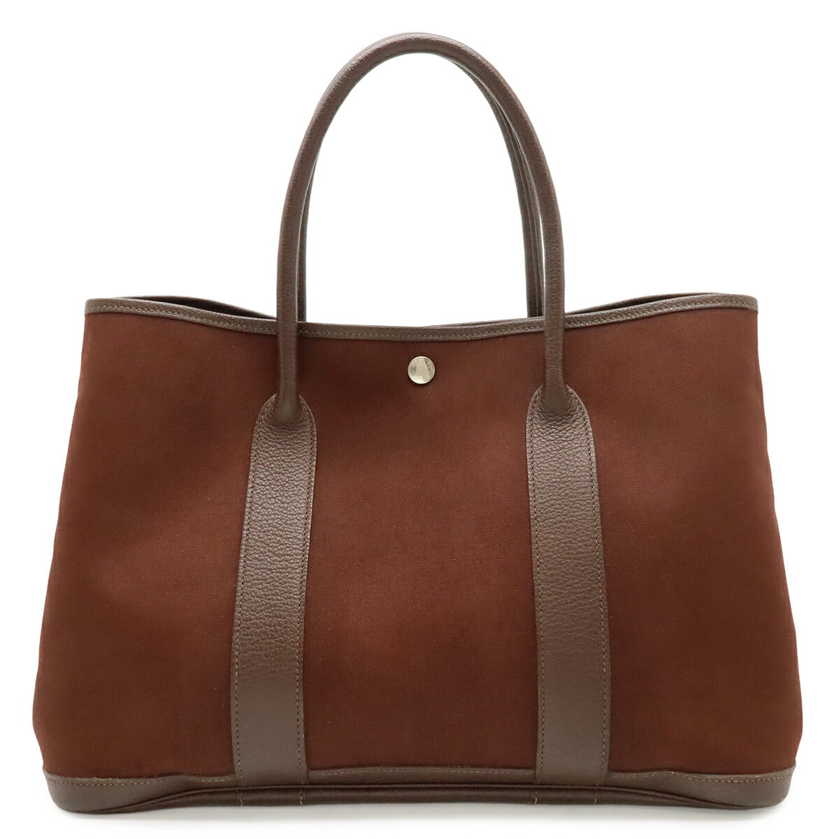 乐天商城 - HERMES エルメス ガーデンパーティPM トートバッグ ショルダーバッグ トワルオフィシエ レザー ブラック 黒 □I刻印 【中古】