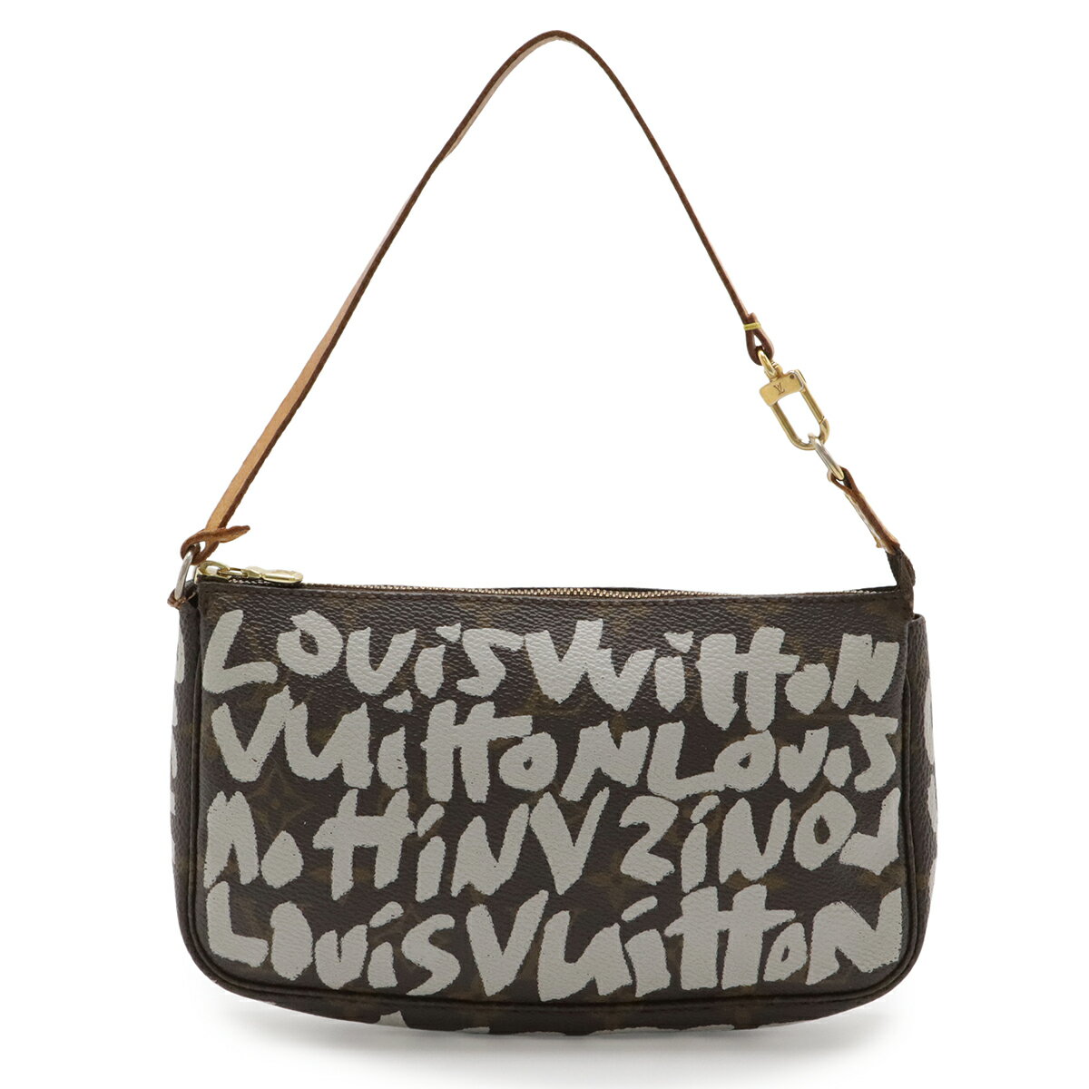 LOUIS VUITTON ルイ ヴィトン モノグラムグラフィティ ポシェット アクセソワール アクセサリーポーチ ハンドバッグ アルジャン グレー M92192 【中古】