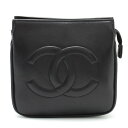CHANEL シャネル ココマーク ウエストバッグ ウエストポーチ ボディバッグ ベルトバッグ レザー ブラック 黒 ゴールド金具 #85 【中古】