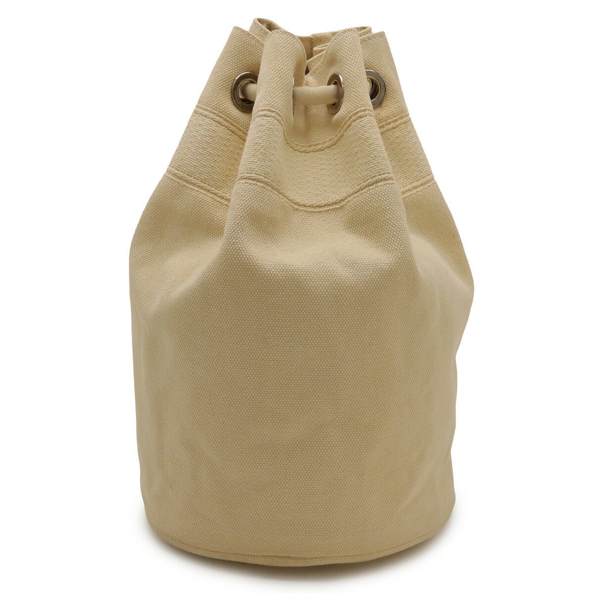 HERMES エルメス サックマリーン レシーフMM ショルダーバッグ ワンショルダー 巾着 肩掛け キャンバス ベージュ シルバー金具 【中古】