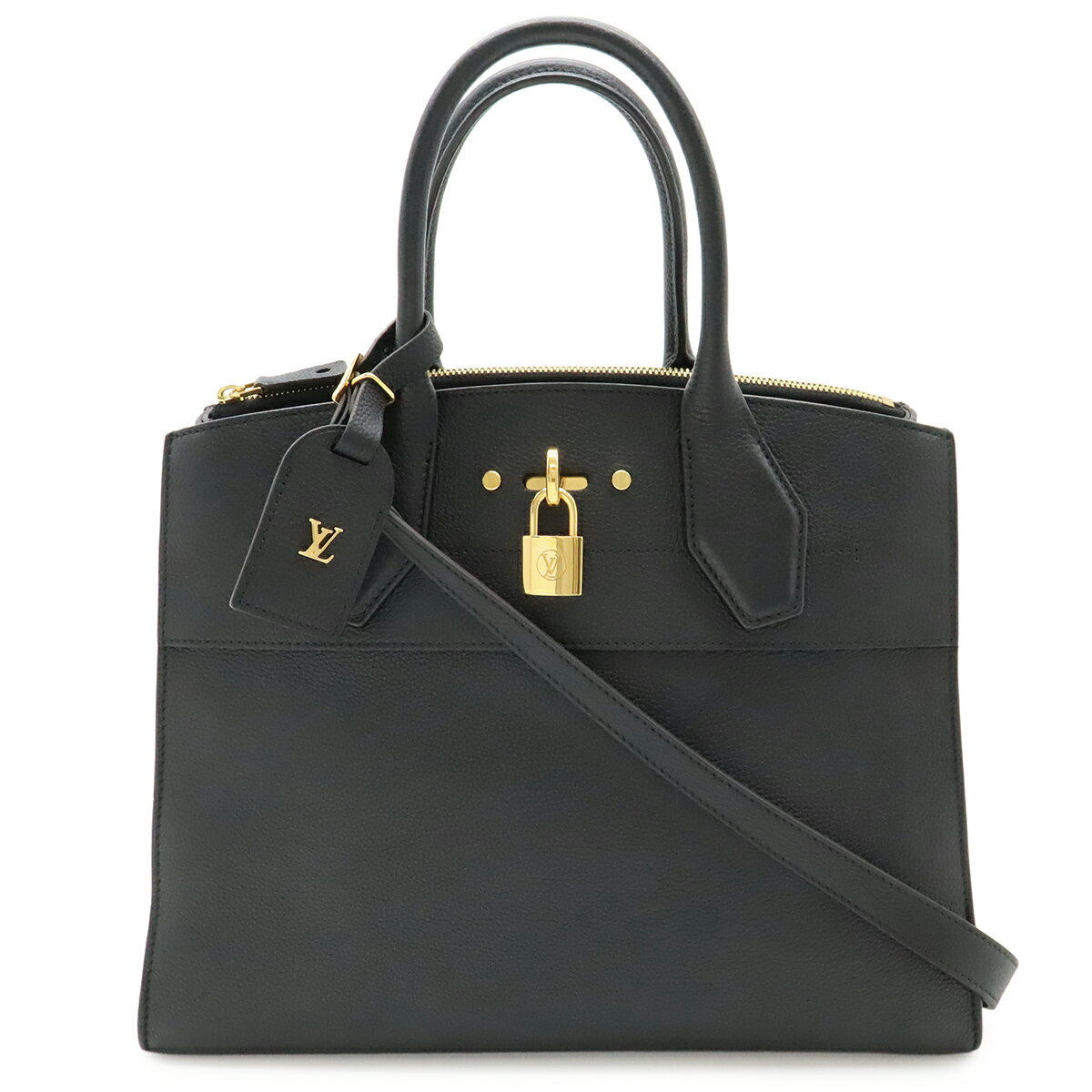 乐天商城 - LOUIS VUITTON ルイ ヴィトン シティ スティーマーMM ハンドバッグ 2WAY ショルダーバッグ 肩掛け トリヨンレザー ノワール ブラック 黒 M53015 【中古】
