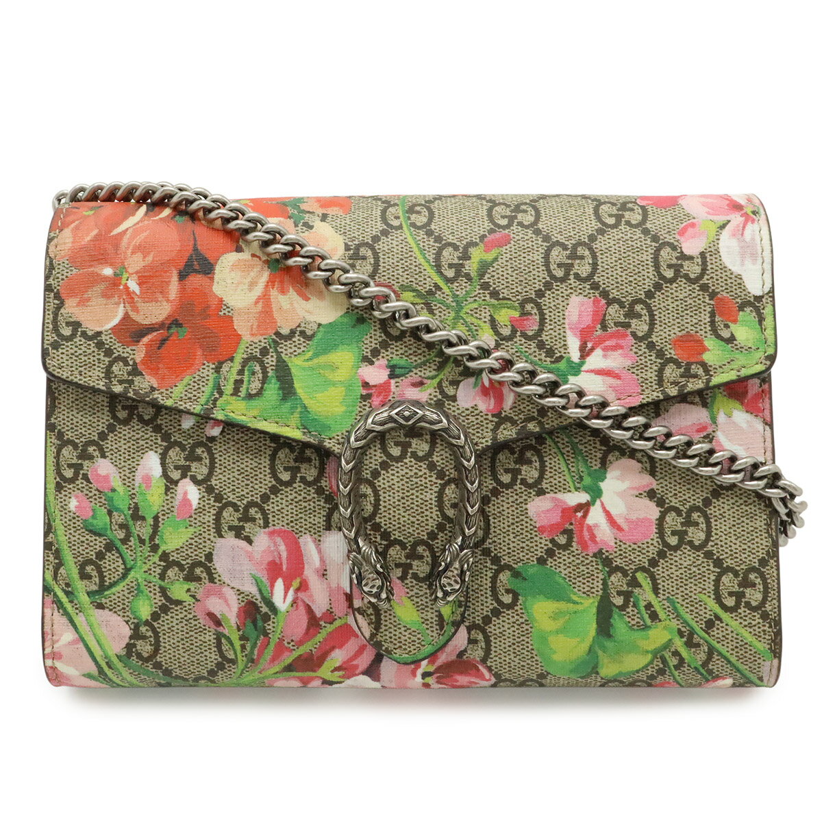 乐天商城 - GUCCI グッチ ディオニュソス GGブルームス チェーンウォレット ショルダーバッグ ポシェット 2WAY クラッチバッグ ベージュ ピンク 401231 【中古】