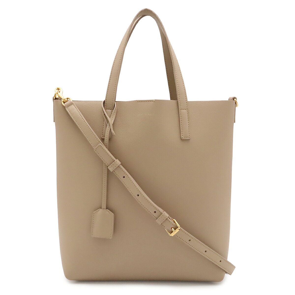 SAINT LAURENT PARIS サン ローラン パリ YSL イブサンローラン トイ ショッピング トートバッグ 2WAY ショルダーバッグ レザー ベージュ 600307 【中古】