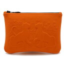 HERMES エルメス ネオバン レオパード トゥルースフラットPM クラッチバッグ マルチポーチ セカンドバッグ ポリアミド エラスタン オレンジ 【中古】