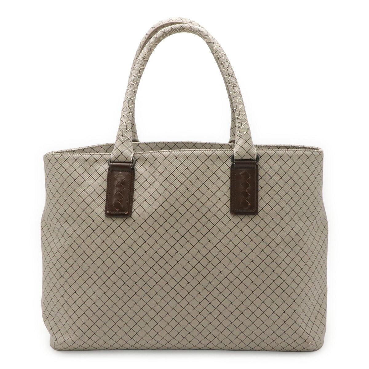 BOTTEGA VENETA ボッテガ ヴェネタ ボッテガベネタ マルコポーロ トートバッグ ショルダーバッグ PVC ライトグレージュ ダークブラウン 222498 【中古】
