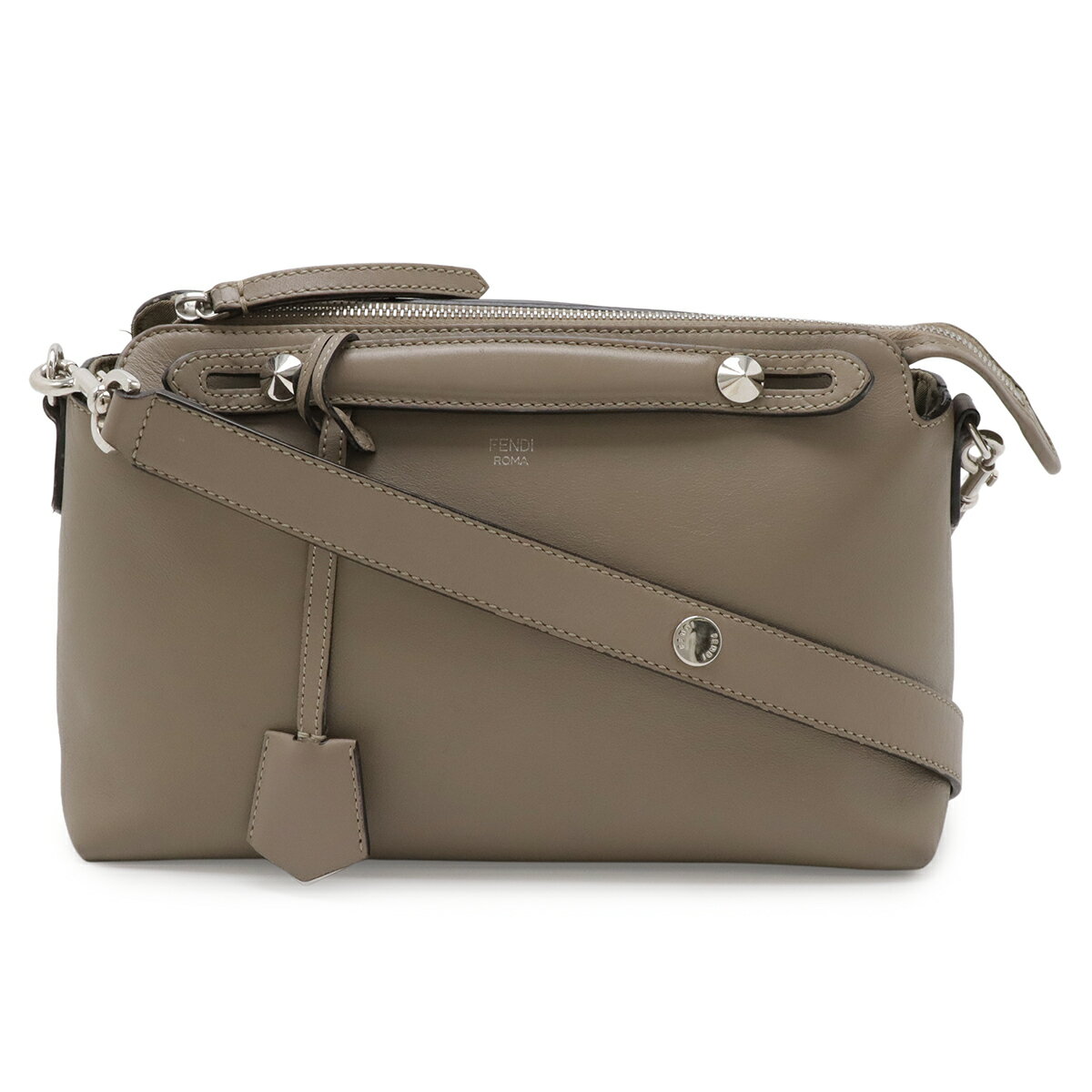 樂天商城 - FENDI フェンディ BY THE WAY バイザウェイ ミディアム ハンドバッグ 2WAY ショルダーバッグ レザー グレージュ シルバー金具 8BL124 【中古】