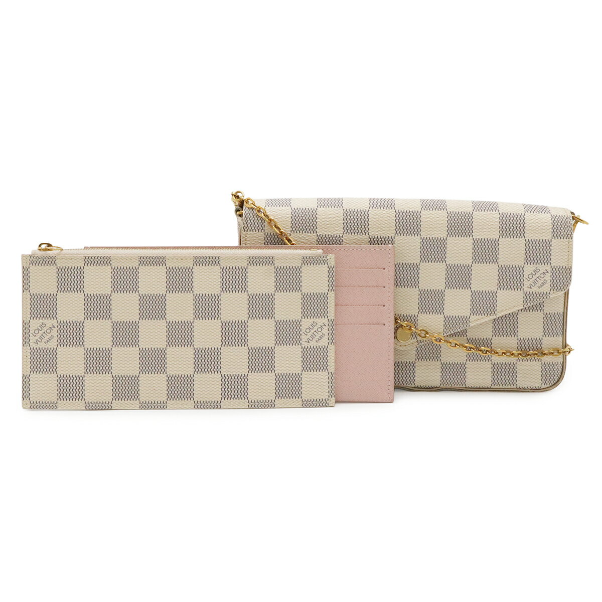 乐天商城 - LOUIS VUITTON ルイ ヴィトン ダミエアズール ポシェット フェリシー ショルダーバッグ チェーンバッグ 2WAY クラッチバッグ N63106 【中古】