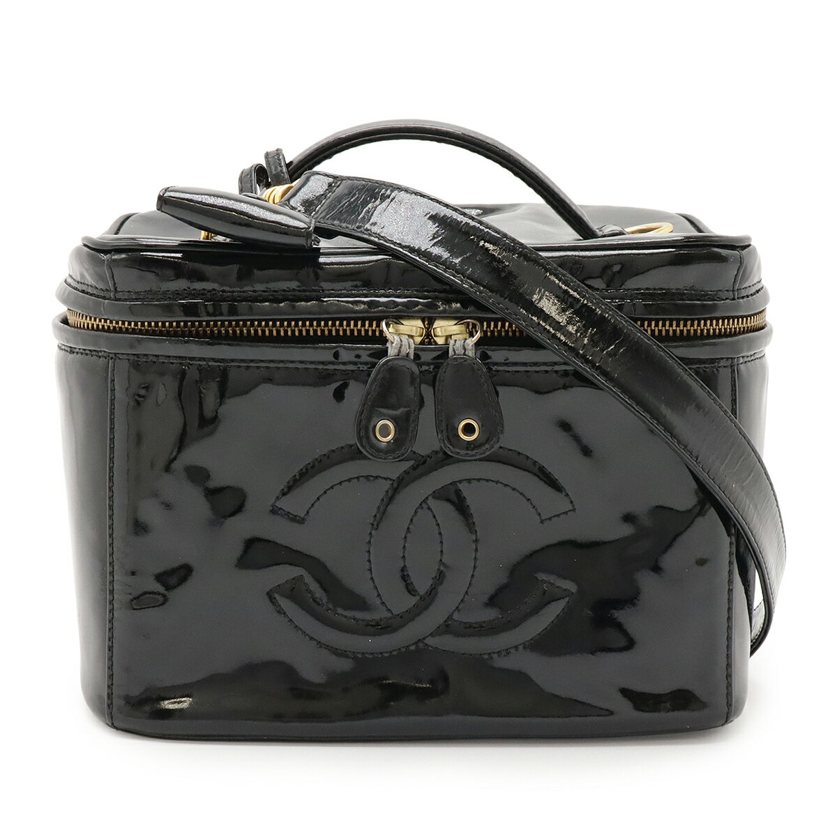 CHANEL シャネル ココマーク バニティバッグ ハンドバッグ コスメポーチ 2WAY ショルダーバッグ エナメ..