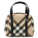 【バッグ】BURBERRY バーバリー ノバチェック チェック柄 ハンドバッグ ミニバッグ トートバッグ PVC パテントレザー ベージュ ブラック レッド 【中古】