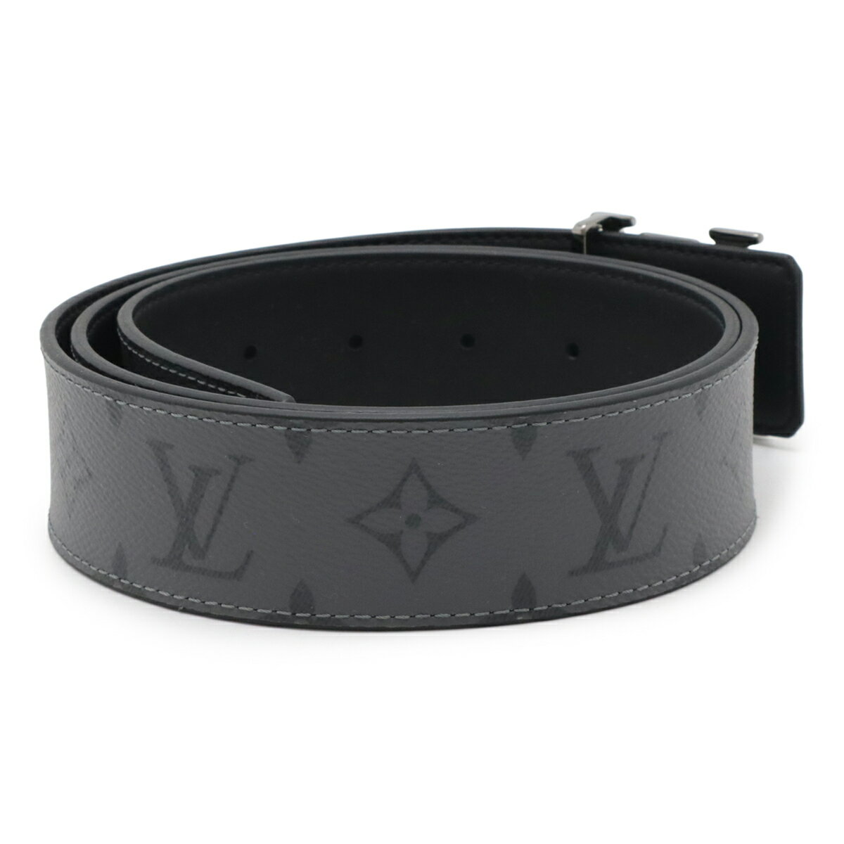 Blumin 楽天市場店のLOUIS VUITTON ルイ ヴィトン モノグラムエクリプスリバース サンチュール LVライン 40MM リバーシブル ベルト シルバー金具 #90 M0373U 【中古】｜アングル2