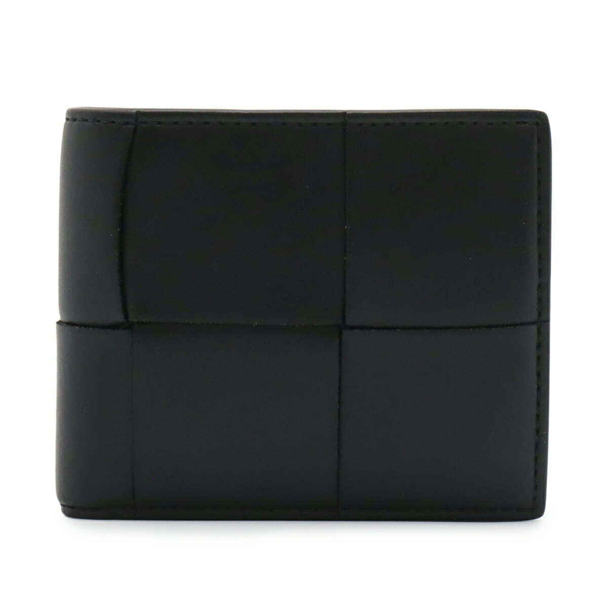 BOTTEGA VENETA ボッテガ ヴェネタ ボッテガベネタ マキシイントレチャート カセット 2つ折財布 二つ折り財布 レザー ブラック 黒 749455 【中古】