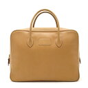 HERMES エルメス エッフェル ビジネスバッグ ブリーフケース 書類カバン レザー バフ ライトキャメル系 ゴールド金具 □B刻印 【中古】