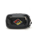 BURBERRY バーバリー ロゴ プリント ボディバッグ バムバッグ ウエストポーチ PVC ブラック 黒 ホワイト 白 8021781 【中古】