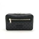 GUCCI グッチ GGスプリーム ウェブライン ウエストバッグ ボディバッグ ベルトバッグ PVC レザー ダークグレー ブラック 黒 シルバー金具 4742...