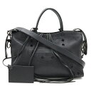 【バッグ】BALENCIAGA バレンシアガ ブラックアウト シティ ハンドバッグ 2WAY ショルダーバッグ パンチング レザー ブラック 黒 443516 【中古】