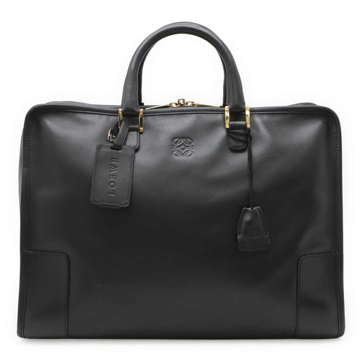 LOEWE ロエベ アマソナ40 アナグラム ハンドバッグ ボストンバッグ トラベルバッグ 旅行カバン レザー ブラック 黒 ゴールド金具 359.79.011 【中古】