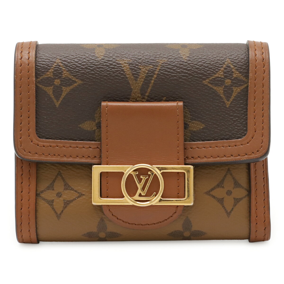 LOUIS VUITTON ルイ ヴィトン モノグラムリバース ポルトフォイユ ドーフィーヌ コンパクト 3つ折財布 三つ折り財布 M68725 【中古】