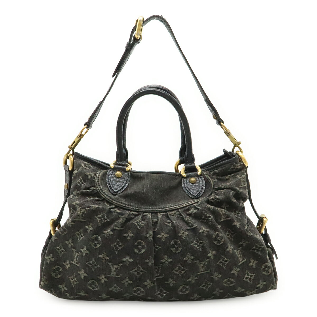 乐天商城 - LOUIS VUITTON ルイ ヴィトン モノグラムデニム ネオカビィMM ネオカヴィ トートバッグ 2WAY ショルダーバッグ 肩掛け ノワール 黒 M95351 【中古】
