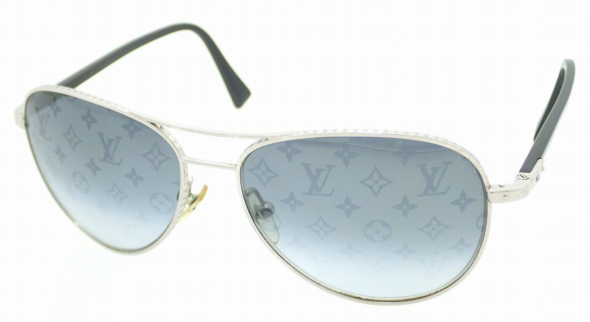 LOUIS VUITTON ルイ ヴィトン サングラス モノグラム コンスピラシオン パイロット グレーグラデーション ティアドロップ シルバー 58□15 Z0165U 【中古】【k】【Blumin/森田質店】【質屋出店】