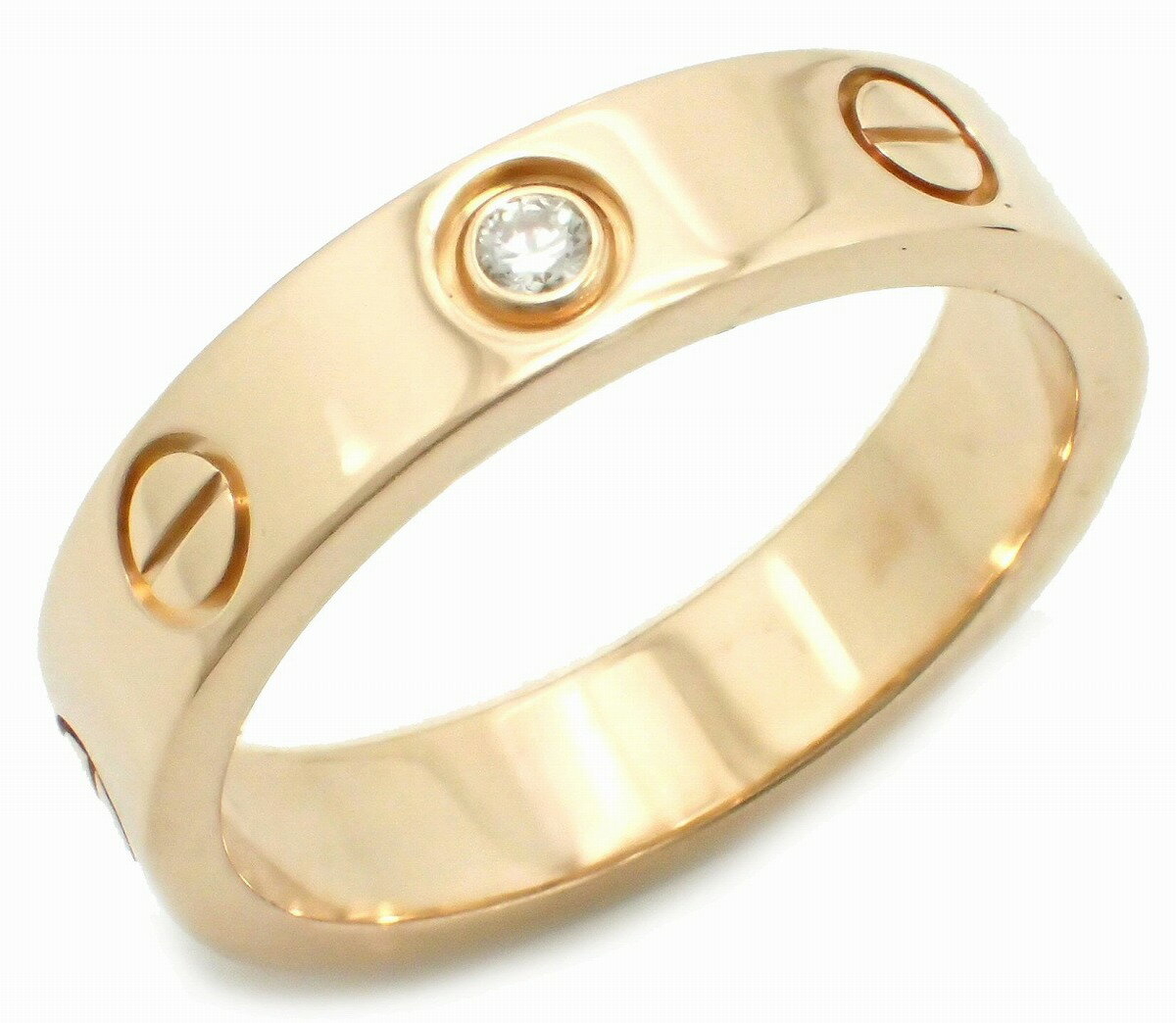【ジュエリー】【新品仕上げ済】Cartier カルティエ ミニラブリング 指輪 7号 #47 K18PG ピンクゴールド ダイヤモンド ダイヤ 1PD B4050700 B4050747 【中古】【k】【Blumin/森田質店】【質屋出店】のサムネイル