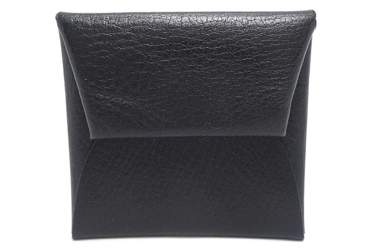 【財布】HERMES エルメス バスティア コインケース 小銭入れ シェーブル 黒 ブラック □E刻印 【中古】【u】【Blumin/森田質店】【質屋出店】