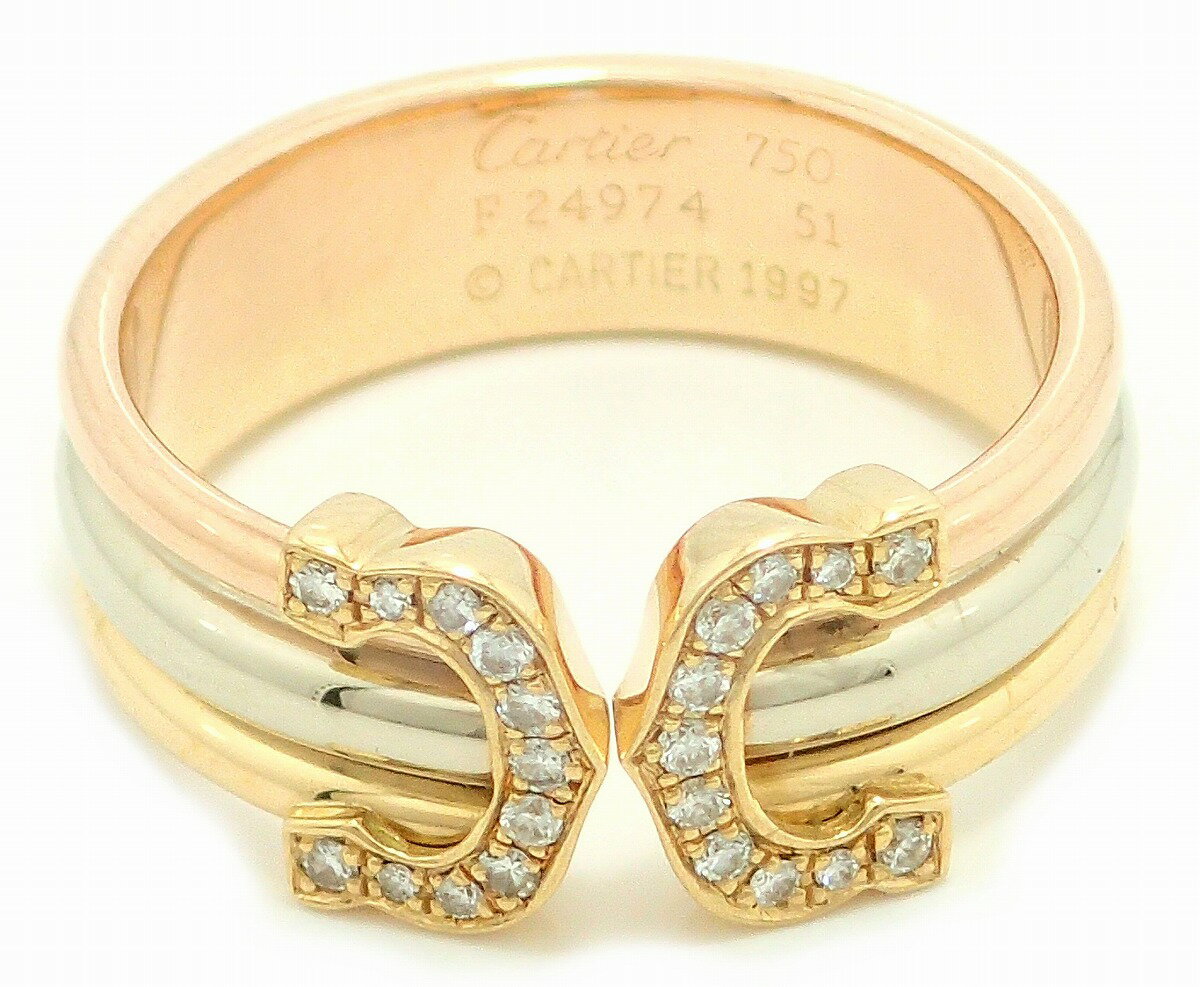 【楽天市場】【ジュエリー】【新品仕上げ済】Cartier カルティエ 2C ダイヤ リング スリーカラー 指輪 K18 YG WG PG