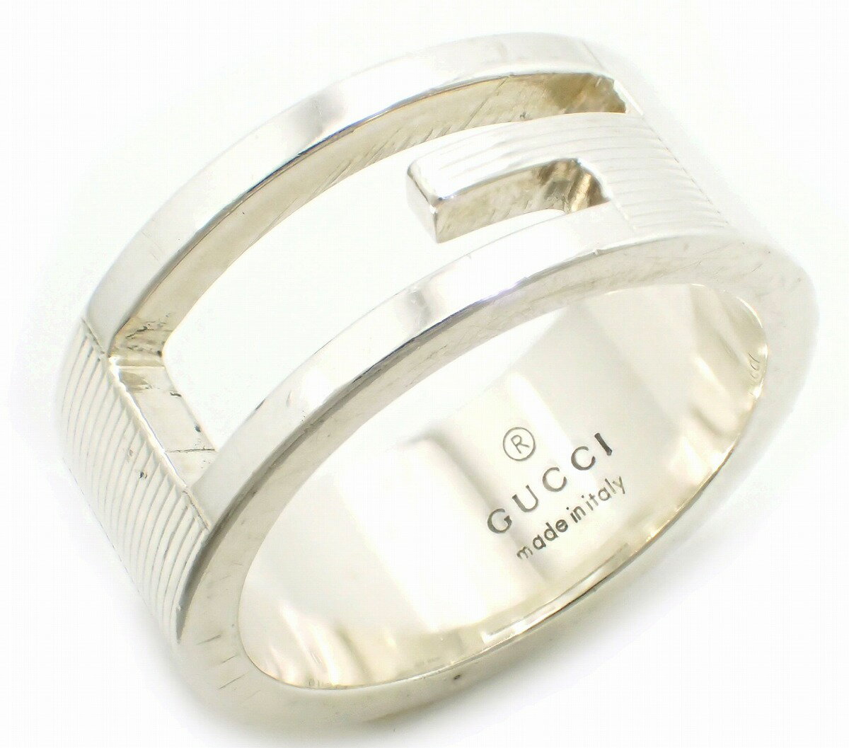 【ジュエリー】GUCCI グッチ ブランデッドG リング オープンGリング 指輪 SV925 シルバー 12号 #12 032661 09840 8106 【中古】【u】【Blumin/森田質店】【質屋出店】