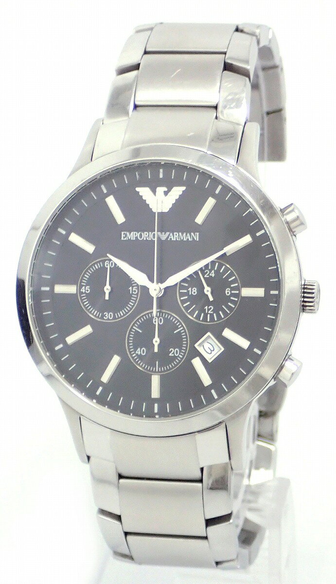 【ウォッチ】EMPORIO ARMANI エンポリオ アルマーニ クロノグラフ デイト ブラックダイ ...