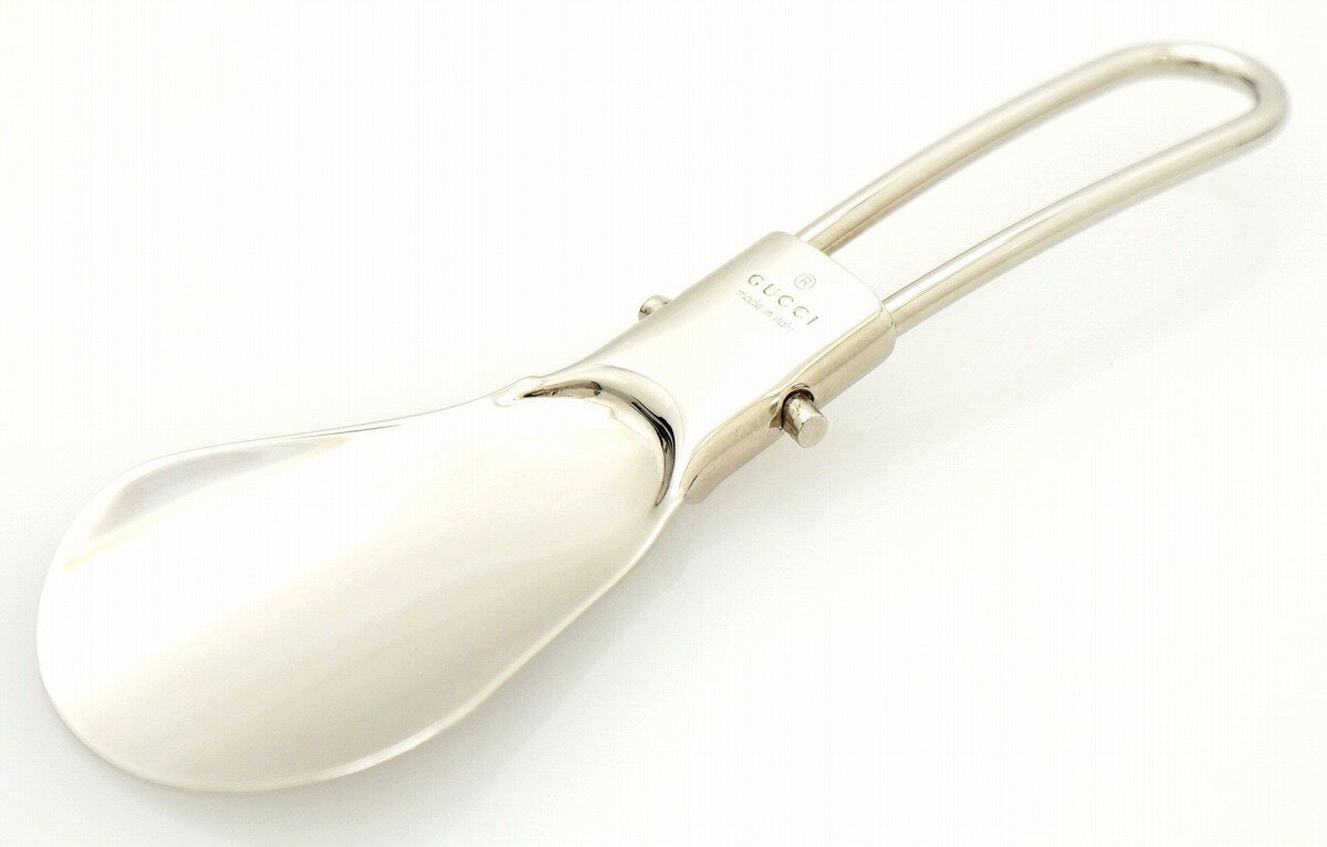【未使用品】GUCCI グッチ グッチシマ 靴べら 靴ヘラ SHOEHORN シューホン シルバー色 レザー ブルー 189944 【中古】【u】【Blumin/森田質店】【質屋出店】