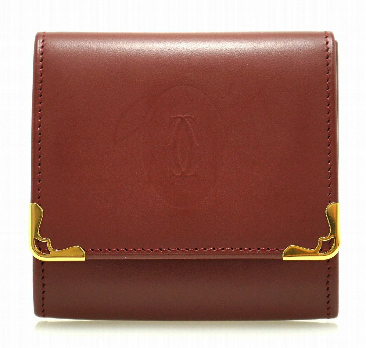 【新品未使用品】【財布】Cartier カルティエ マストライン マスト ドゥ カルティエ スクエア コインパース コインケース 小銭入れ ボルドー ゴールド金具 L3000464【k】【Blumin/森田質店】【質屋出店】
