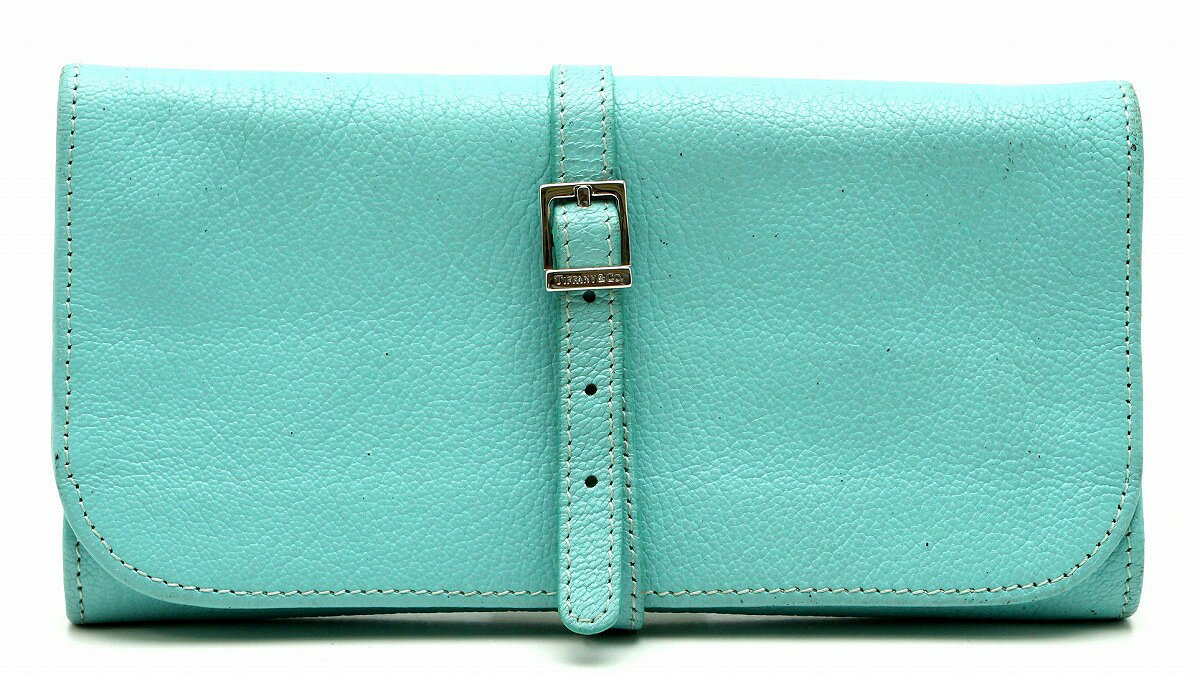 【バッグ】TIFFANY&Co. ティファニー ジュエリーケース 収納ケース マルチケース レザー ティファニーブルー 【中古】【k】のサムネイル