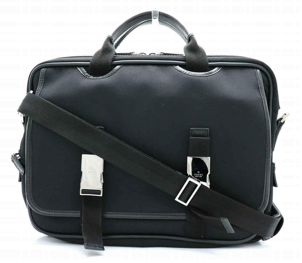 【バッグ】GUCCI グッチ GGナイロン ビジネスバッグ 書類カバン ブリーフケース ショルダーバッグ ナイロン レザー ブラック 黒 131205 200047 【中古】【k】