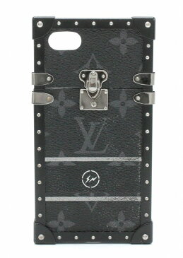 LOUIS VUITTON ルイ ヴィトン モノグラム エクリプス フラグメント アイトランク iphone7 ケース アイフォンケース スマホケース ブラック メタル M62613 【中古】【k】