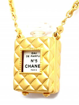 【ジュエリー】CHANEL シャネル NO.5 ナンバー5 香水付 ミニボトル ネックレス ペンダント ゴールド金具 パフューム 【中古】【u】