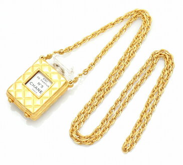 【ジュエリー】CHANEL シャネル NO.5 ナンバー5 香水付 ミニボトル ネックレス ペンダント ゴールド金具 パフューム 【中古】【u】