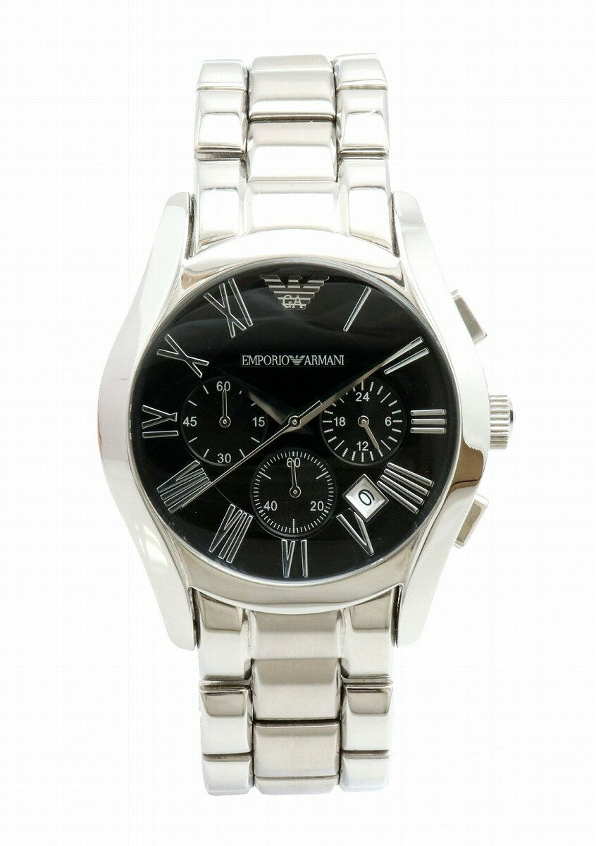 【ウォッチ】EMPORIO ARMANI エンポリオ アルマーニ クロノグラフ デイト ブラック文字 ...