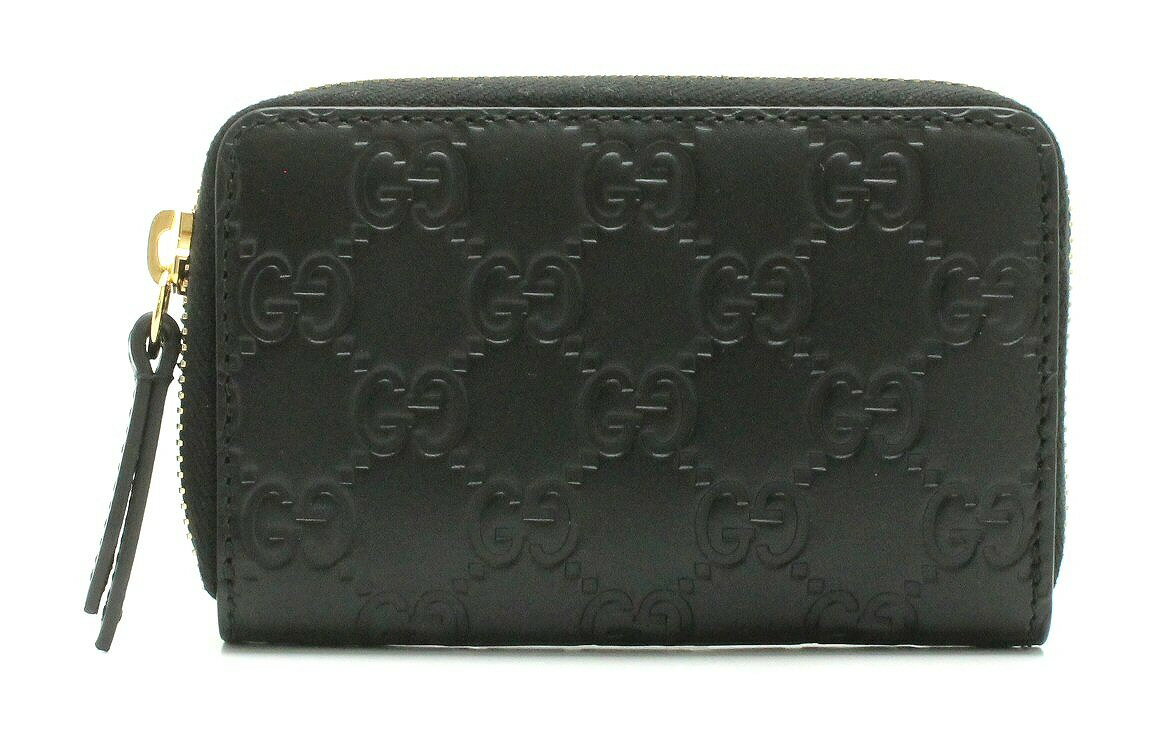 【未使用品】【財布】GUCCI グッチ グッチシマ ラウンドファスナー コインケース 小銭入れ コインパース カードケース レザー 黒 ブラック 447939 493075 【中古】【u】