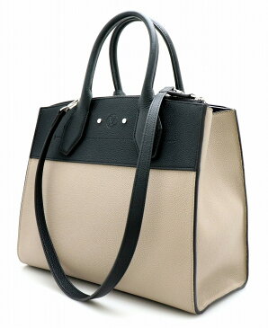 【バッグ】COACH コーチ シティ スティーマー MM ハンドバッグ 2WAY ショルダーバッグ ノワール レザー 鍵 ベージュ ブラック 黒 M54314 【中古】【k】