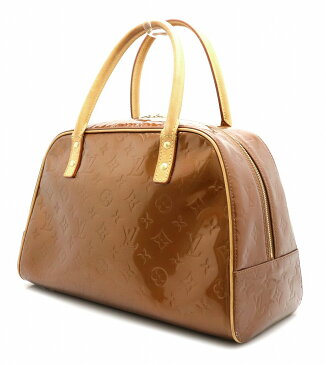【バッグ】LOUIS VUITTON ルイ ヴィトン モノグラムヴェルニ トンプキンス スクエア ハンドバッグ ミニボストンバッグ エナメルカーフ ブロンズ M91103 【中古】【k】