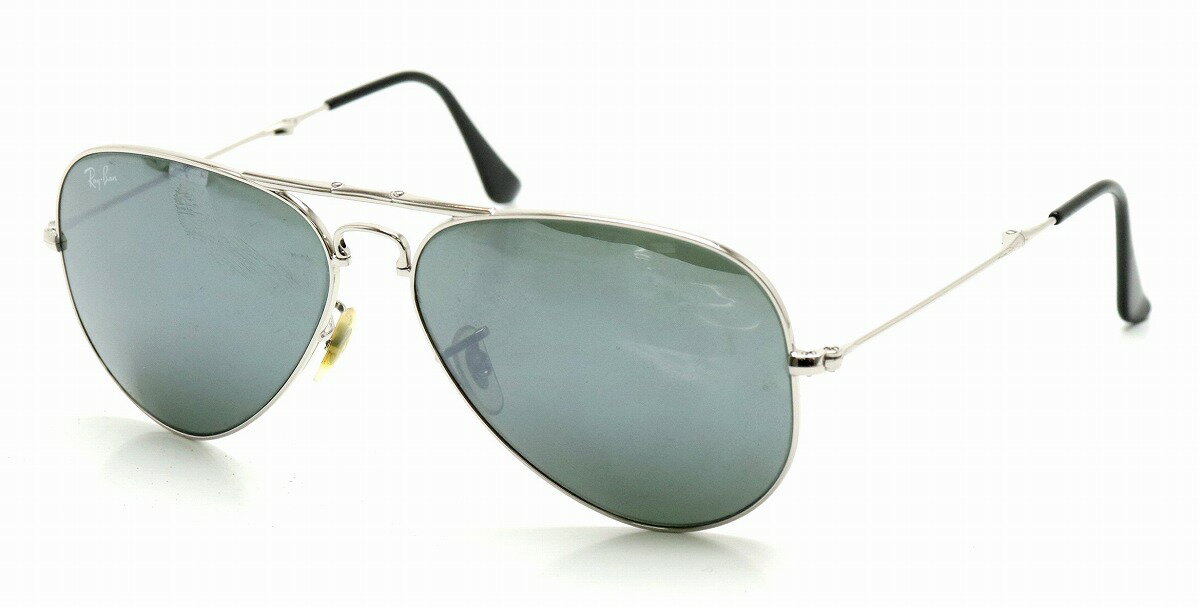 RayBan レイバン サングラス AVIATOR アビエーター ティアドロップ 折りたたみ 58□14 3N ブルースモーク 青 シルバー金具 RB3479 【中古】【k】