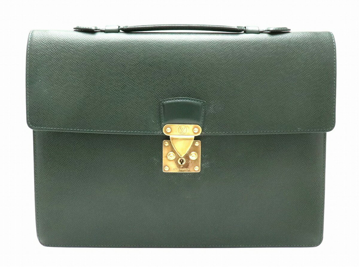 【バッグ】LOUIS VUITTON ルイ ヴィトン タイガ セルヴィエット クラド ブリーフケース 書類カバン ビジネスバッグ レザー エピセア グリーン M30074 【中古】【k】