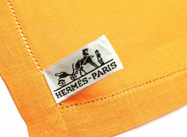 【未使用品】HERMES エルメス テーブルウェア ランチョンマット ランチクロス リネン100% 麻 オレンジ 5枚セット 【中古】【k】